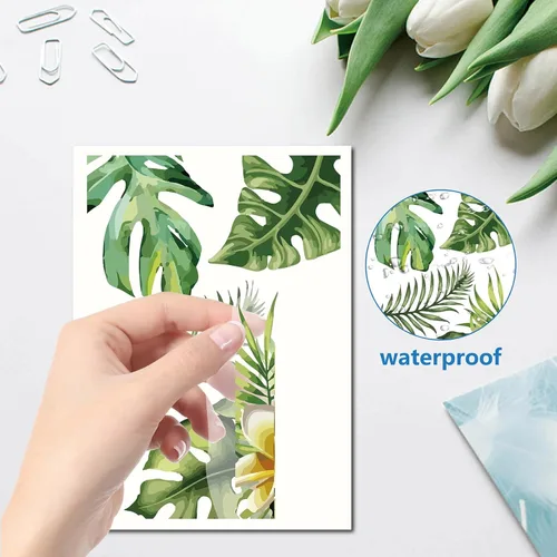 Vista 31 de CRASPIRE 16 Hojas de Vinilo Adhesivo de Diente de León, Adhesivos de Plantas Coloridos, Adhesivos de Flores para Ventanas, Vinilo Impermeable