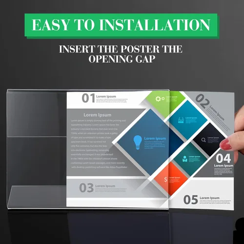 Vista 5 de 12 soportes de exhibición de letreros acrílicos de 7 x 5 pulgadas, soporte de papel acrílico horizontal, marcos de exhibición de plástico