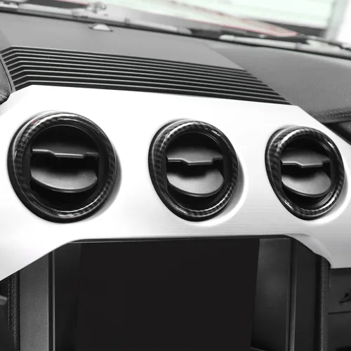 Vista 6 de Hoolcar Cubierta de ventilación de aire acondicionado con control central para Ford Mustang 2015-2020, fibra de carbono