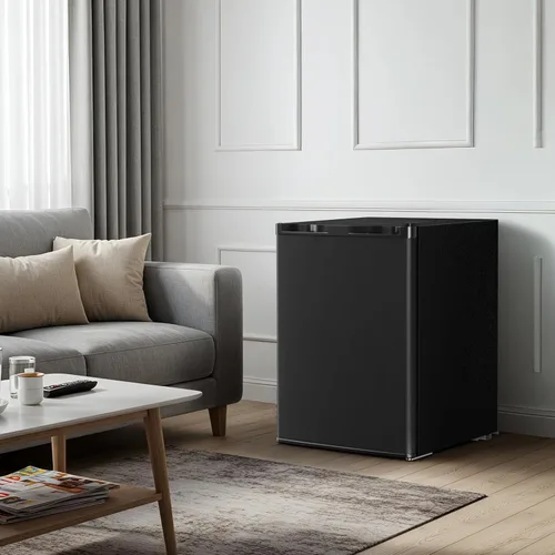 Vista 7 de Antarctic Star Refrigerador compacto de 2.6 pies cúbicos con congelador, mini refrigerador de una sola puerta con termostato ajustable, estantes