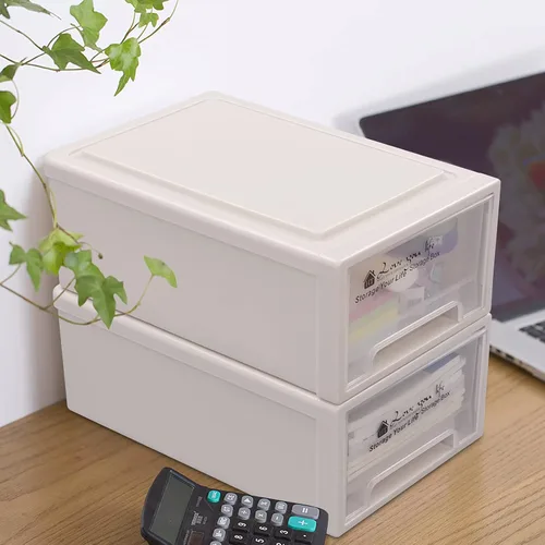 Vista 2 de Cajonera apilable de plástico de 6 cuartos de galón, 3 paquetes