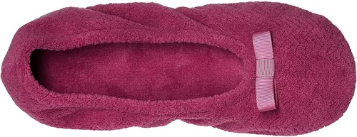 Vista 3 de Isotoner - Pantuflas de microfibra con patrón de chevrón para mujer con suela de ante y absorción de humedad para mayor comodidad
