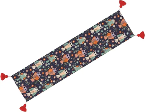 Vista 2 de Camino de mesa de Navidad de 60 pulgadas de largo, camino de mesa de otoño para mesa de comedor, decoraciones de Navidad, camino de mesa de café