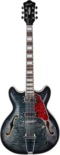 Vista 2 de Guitarra eléctrica de jazz GROTE de cuerpo semihueco con puente de cola de trapecio y bolsa para conciertos (Negro02)