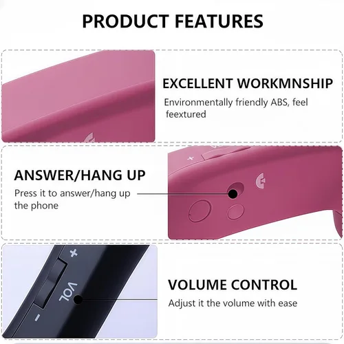 Vista 3 de Auricular retro para teléfono, teléfono retro Bluetooth, receptor de teléfono vintage para teléfonos inteligentes, agarre ergonómico ligero