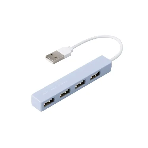 Nakabayashi Z0235 w/U USB Hub, USB 2.0, 4 Ports, Powder Blue
