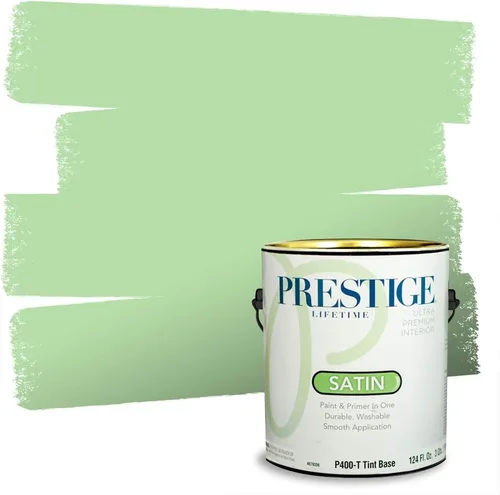 Vista 190 de PRESTIGE Pintura exterior e imprimación en uno, aloe, plano, 1 galón