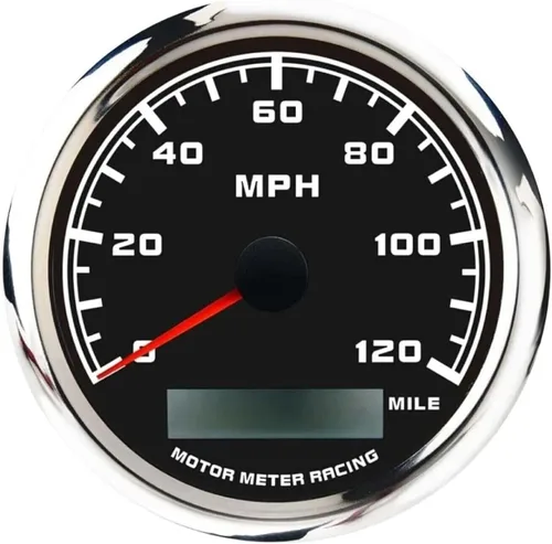 Vista 18 de MOTOR METER RACING W Pro 85mm 3-3/8" Velocímetro GPS Digital Odómetro 200 MPH/300 KMH Impermeable Dial Blanco LED Rojo para Coche Camión Marino