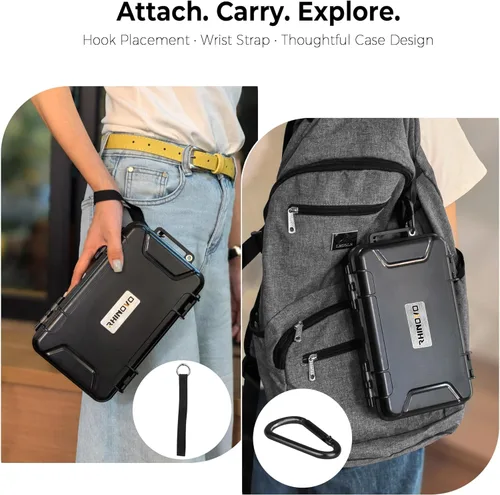 Vista 6 de Estuche rígido impermeable para DJI Osmo Pocket 3 Creator Combo – IP67 carcasa ABS a prueba de golpes, espuma EVA de precisión, estuche