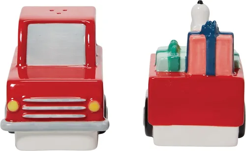 Vista 3 de Enesco Peanuts Ceramics Snoopy on Truck - Juego de salero y pimienta para especias, 3.54 pulgadas, multicolor