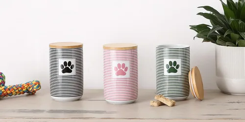 Vista 6 de Bone Dry Paw & Patch - Colección de mascotas de cerámica, recipiente para golosinas, 4 x 6.5, negro, recipiente de golosinas, 4 x 6.5, 5742