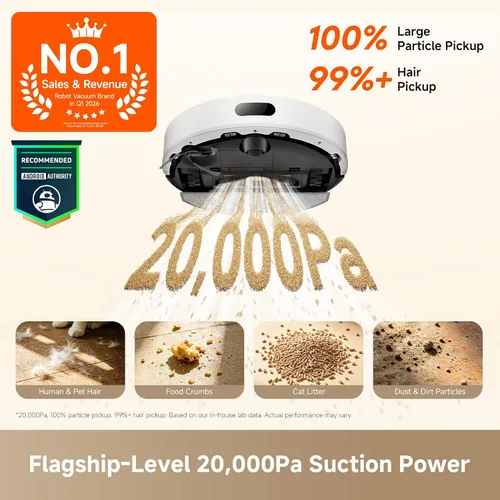 Vista 3 de [Usado] dreame Robot aspirador y trapeador D20 Air Plus, succión potente de 20,000