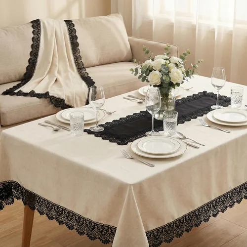 Vista 4 de IDONGCAI Cinta de encaje de Venecia bordada con borde de encaje floral de Venecia, apliques de boda, manualidades de costura (negro)