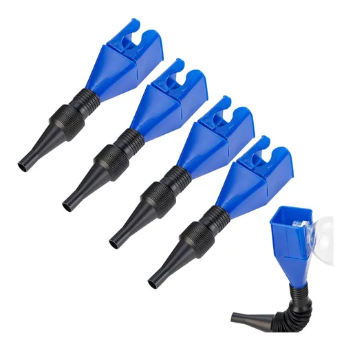Vista 7 de Embudos para uso automotriz, Embudo flexible para herramientas de drenaje, Embudo de combustible automotriz retráctil, embudo de aceite para coches