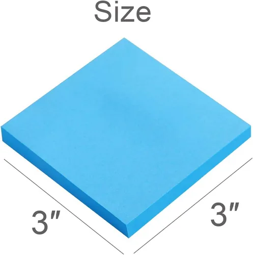 Vista 2 de Vanpad Notas adhesivas de 3 x 3 pulgadas, almohadillas autoadhesivas de color azul brillante, fáciles de usar para el hogar, oficina, cuaderno, 8