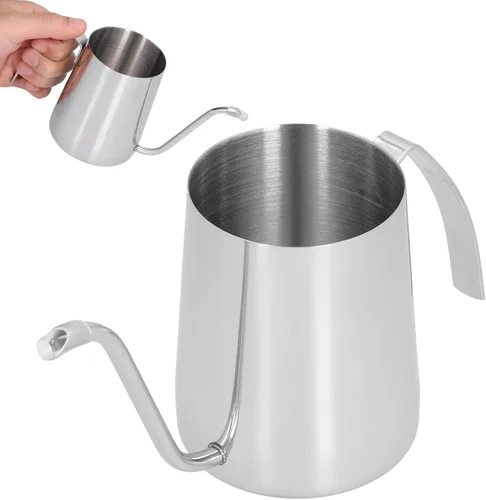 Vista 4 de Hervidor de cuello de cisne, 11.8 fl oz para verter sobre la tetera de cuello de cisne, cafetera de acero inoxidable, hervidores de cuello de ganso