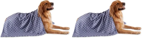 Vista 9 de Bone Dry Colección de toallas de aseo para mascotas, microfibra absorbente, XL, 41 x 23.5 pulgadas, enrejado gris