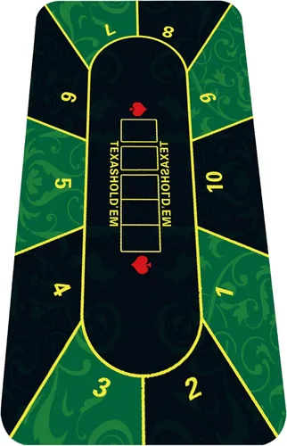 Vista 10 de nuveti Mesa de póquer de 47 x 24 pulgadas, cubierta de mesa de póquer portátil Texas Hold'em, mesa de póquer plegable, parte inferior de goma