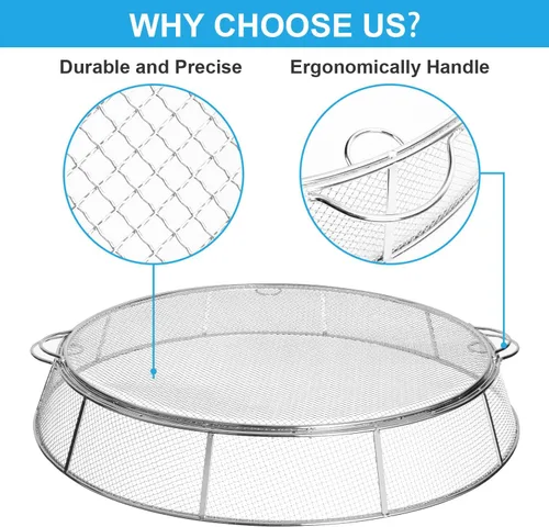 Vista 4 de Pantalla protectora de chispas para fogatas, pantalla protectora de malla para estufa individual Yukon Shield, accesorios portátiles para fogatas al