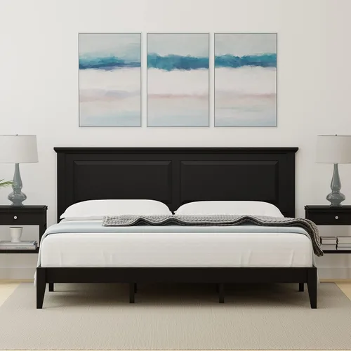 Vista 18 de Glenwillow Home Cama de plataforma de madera maciza estilo cabaña en tamaño matrimonial - Cereza clásica