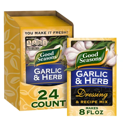 Good Seasons Mezcla de aderezo y recetas de ajo y hierbas secas (paquetes de 0.75 onzas (paquete de 24))