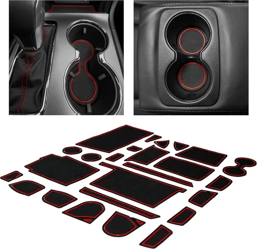 Vista 16 de CupHolderHero Compatible con accesorios Jeep Wrangler JK 2011-2017, insertos interiores antideslizantes antipolvo, tapetes de revestimiento