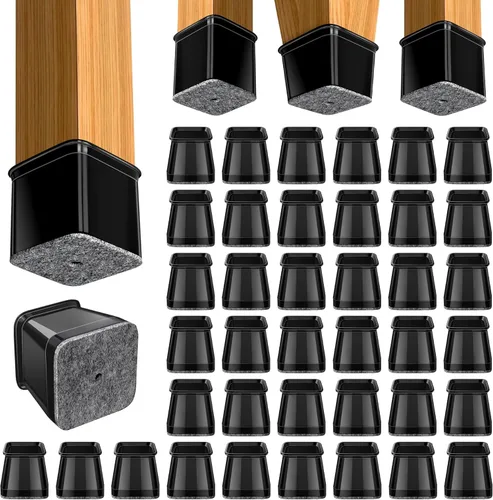 Vista 9 de BUMACO Protectores de suelo para patas de silla, protectores de patas de silla para suelos de madera dura, almohadillas de silicona para proteger