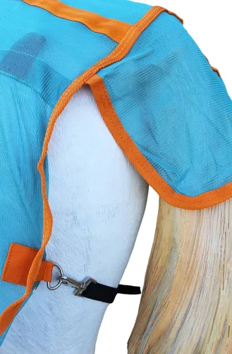 Vista 5 de 76" Caballo Malla Verano Hoja Resorte FlySheet Airflow Cuello Turquesa Naranja 73151