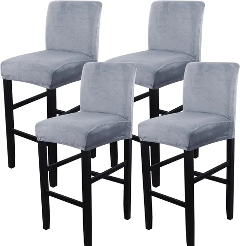 Vista 34 de SearchI Juego de 2 fundas para taburetes de bar, fundas de asiento de taburete elásticas y lavables, fundas para sillas de altura de mostrador
