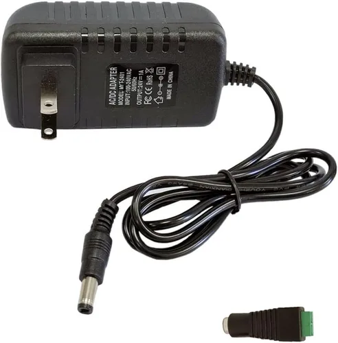 Fuente de alimentación de 24 V CC 1A 24 W adaptador de CA 100v-240v AC a DC 24v 1a cable de alimentación con enchufe de 0.217 inx0.098 in para dc