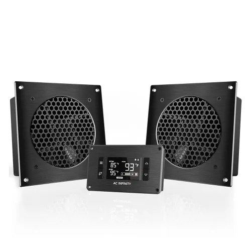 Vista 7 de Kit de ventilador de refrigeración para armarios, para sistema de cine en casa o receptor de AV, de AC Infinity, AI-CFS80BA