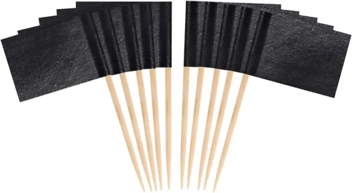 Vista 12 de JAVD 100 banderas de carreras a cuadros, palillo de dientes, bandera pequeña a cuadros para cupcakes, banderas de bar de comida para pasteles