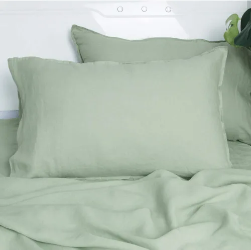 Vista 7 de S VICTORY SYMBOL Fundas de almohada de lino 100% orgánico, 1 par de fundas de almohada de lino natural francés de 20 x 30 pulgadas, color verde