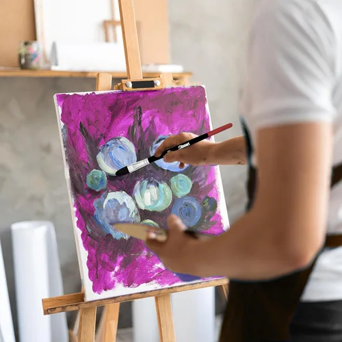 Vista 4 de Sdanart Filbert - Juego de pinceles de pintura, 15 piezas de diferentes tamaños, pinceles de artista para acuarela, acrílico, detalles de tinta