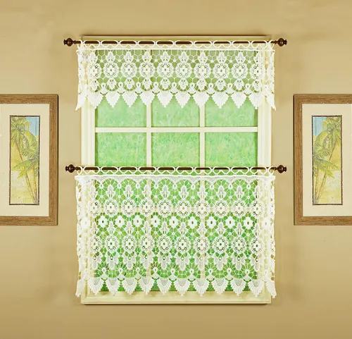 Vista 3 de Cortina de Medallón Macramé de Today's Curtain 30 cm, Color Écru, 89 cm x 30 cm