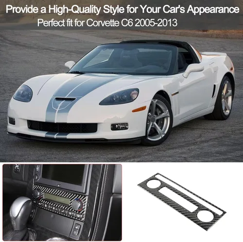 Vista 6 de PIUGILH Cubierta del marco del panel del interruptor del aire acondicionado del coche para Corvette C6 Z06 ZR1 2005-2013 accesorios, cubierta