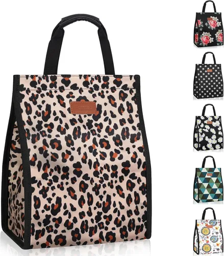 Vista 10 de Bolsas de almuerzo para mujer, aisladas, reutilizables, con bolsillo interno, bolsa de almuerzo para adultos para el trabajo