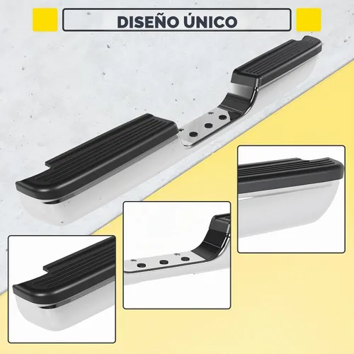 Vista 3 de KUAFU Conjunto de parachoques W/Pasos Plata+Acero Negro+Plástico CH1102328