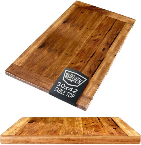 Vista 8 de Mesa de madera recuperada, pieza de madera reciclada rústica perfecta para cocinas, comedor y mesas auxiliares