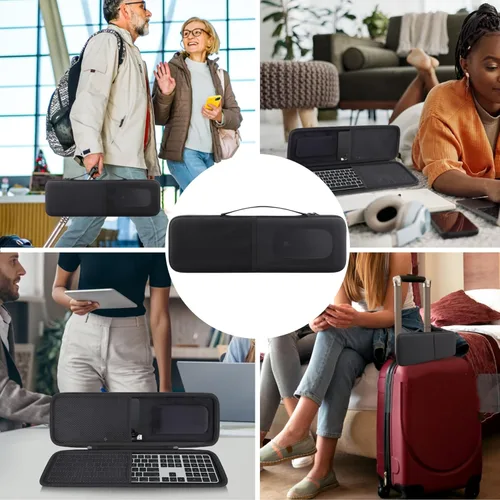 Vista 8 de Funda rígida de reemplazo co2CREA para teclado Apple Magic con Touch ID y teclado numérico + ratón Apple Magic (Funda negra)