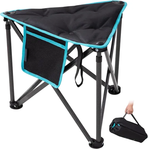 FUNDANGO Taburete trípode plegable, silla de pesca portátil ligera con asiento acolchado grueso, 440 libras, sillas de campamento al aire libre