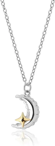 Meissa Collar de plata para mujer con dije cuadrado de estrella y luna y corazón, regalo de aniversario de cumpleaños para mamá, niñas y ella