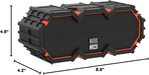 Vista 3 de Altec Lansing LifeJacket 2 - Altavoz Bluetooth impermeable, altavoz portátil flotante para viajes y uso al aire libre, graves profundos y sonido