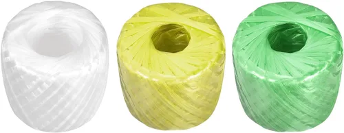 Vista 7 de Cuerda de nailon de poliéster [para embalaje incluido en el hogar] -328.1 ft/328 pies/3 rollos de plástico, rojo, amarillo, azul