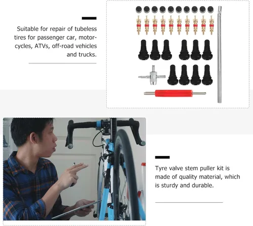 Vista 7 de Car Tire Stem Tool Kit 413pcs Set with Valve Core Remover for Auto Tire Repair and Maintenance