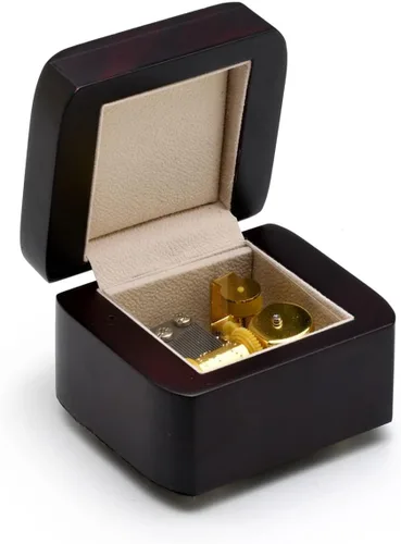 Vista 2 de Hi Gloss Modern - Caja de música pequeña de 18 notas con bordes cortados, muchas canciones para elegir, 12 días de Navidad