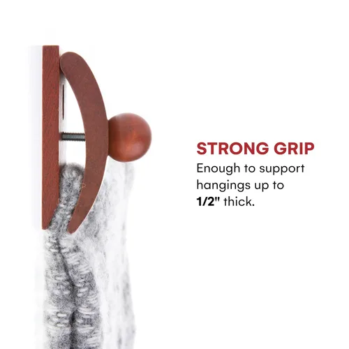 Vista 5 de Precision Quilting Tools Quilting Supplies - Percha de tapiz de pared de alta calidad, clips para colgar tapices grandes y duraderos con 2 tornillos