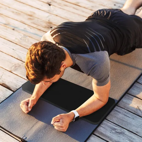 Vista 6 de Cojín de Rodillera para Yoga de 0.8 pulgadas (20mm) de Grosor Esterilla de Yoga con Correa de Transporte para Rodillas, Codos, Muñecas y Espalda sin