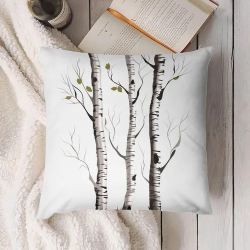 Vista 4 de Decorative Throw Pillow Covers 18x18 Birch Tree Body Pillow Pillowcase Square Couch Cushion Case for Sofa Bed Couch Living Room Plush Pillows