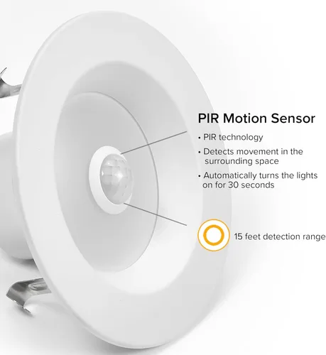 Vista 4 de Maxxima Retrofit LED PIR Sensor de Movimiento Downlight - 1000 lúmenes, 9 vatios, 5 CCT 2700K/3000K/3500K/4000K/5000K, lámpara de iluminación